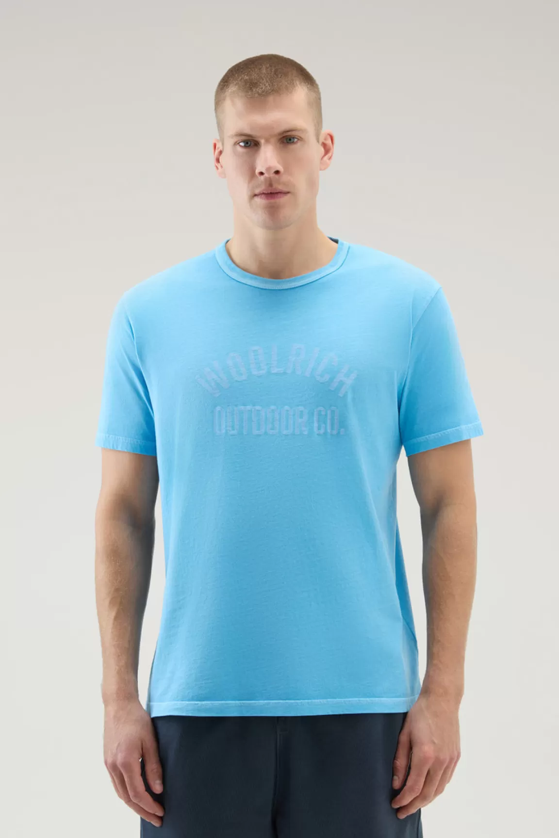 Uomo Woolrich T-shirt>T-shirt Tinta In Capo In Puro Cotone Con Stampa