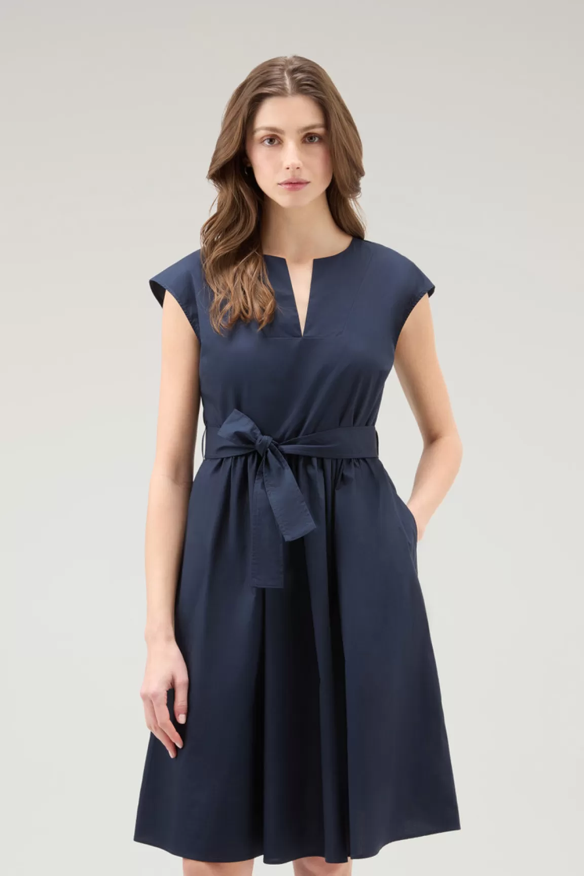 Donna Woolrich Vestiti e gonne>Vestito Corto In Popeline Di Puro Cotone
