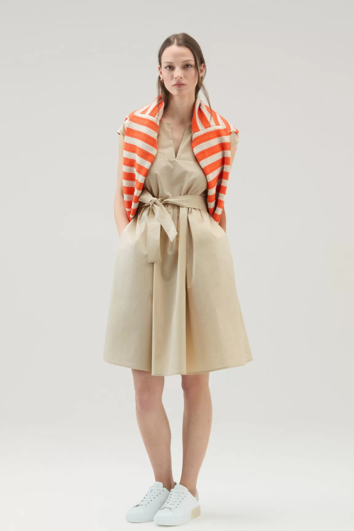 Donna Woolrich Vestiti e gonne>Vestito Corto In Popeline Di Puro Cotone